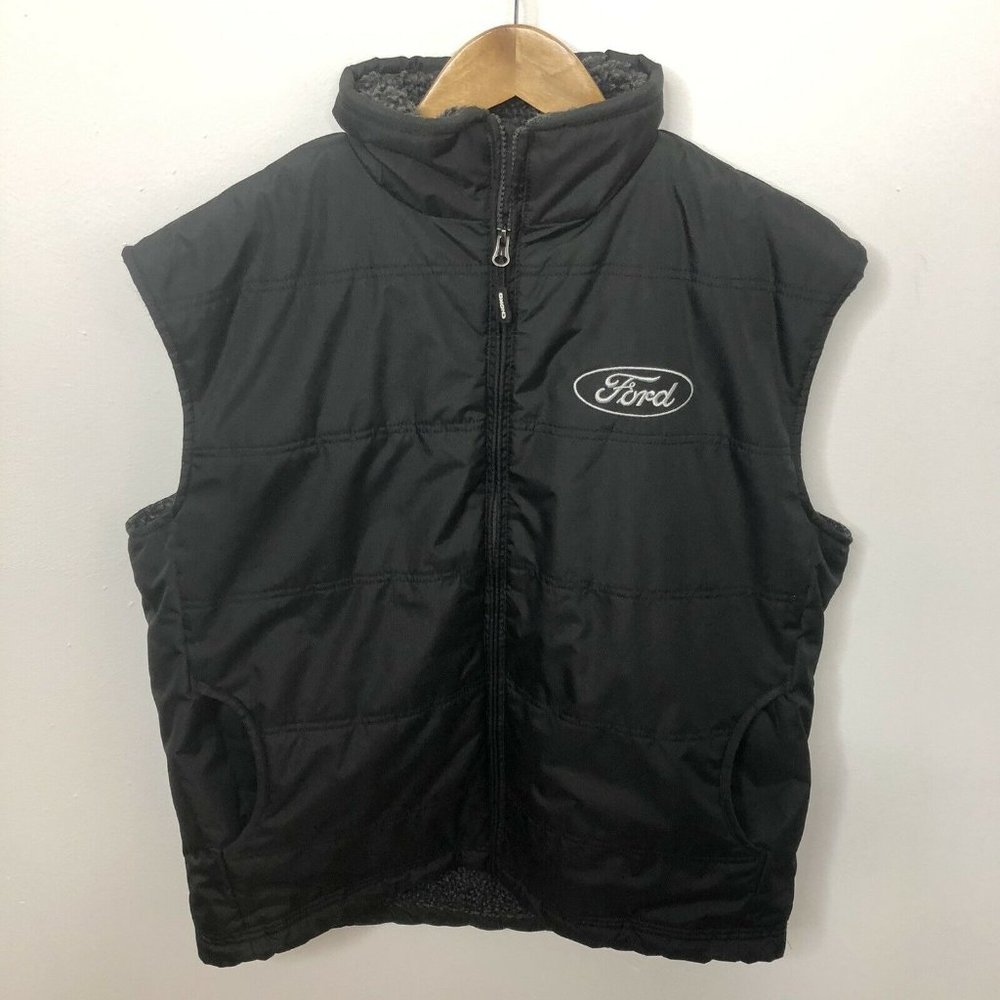 Choko Ford Sherpa Lined Medium Vest Embroidered Black